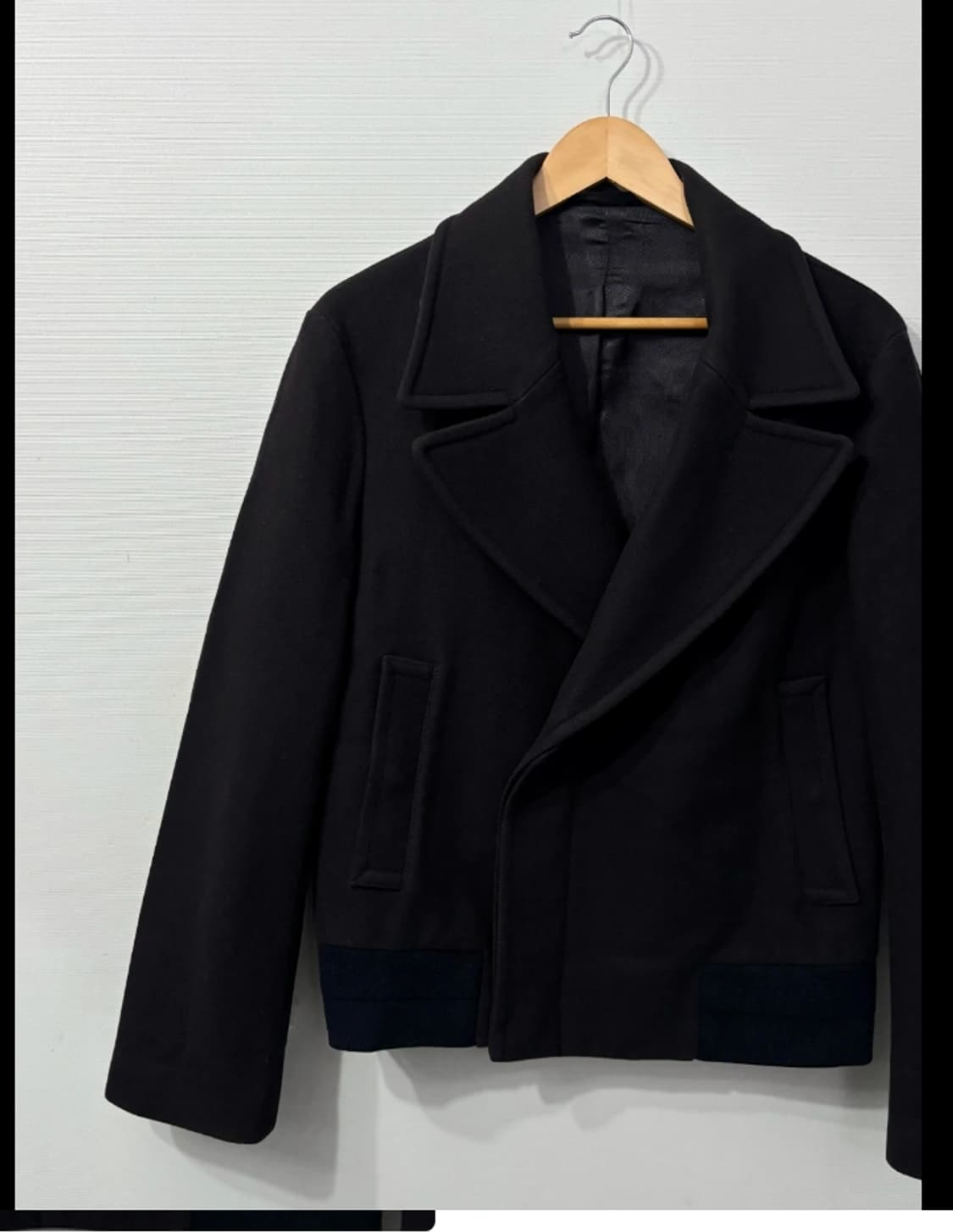 닐바렛 검정색 더블 겨울 코트 100 상품이미지3