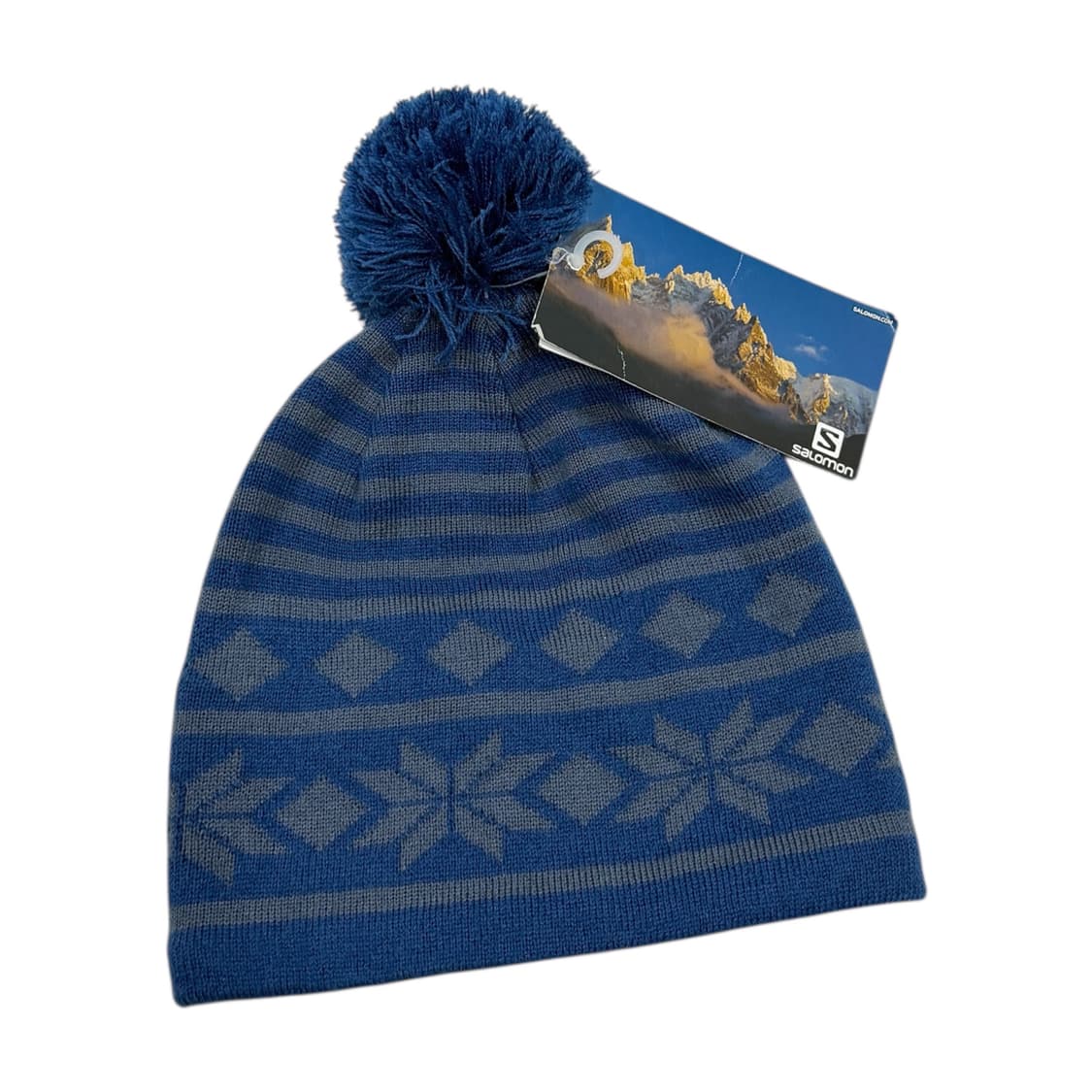 살로몬 눈꽃 털 방울 비니 모자 블루 상품이미지2