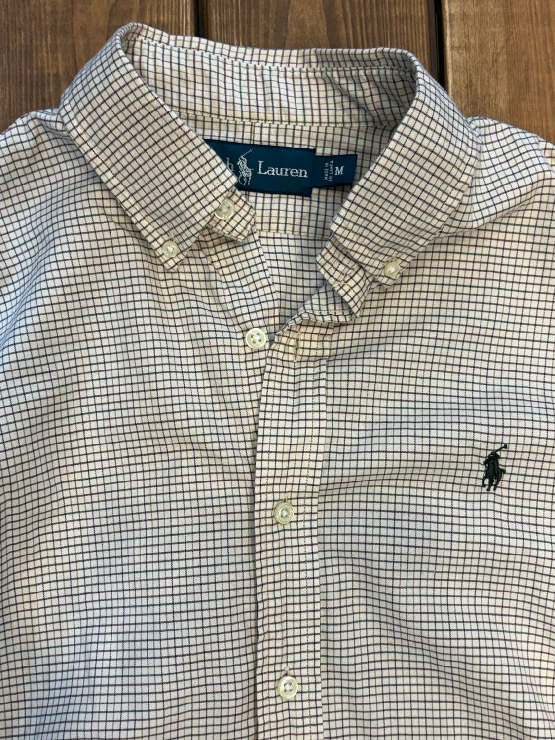 폴로 베이지 체크 셔츠 상품이미지5