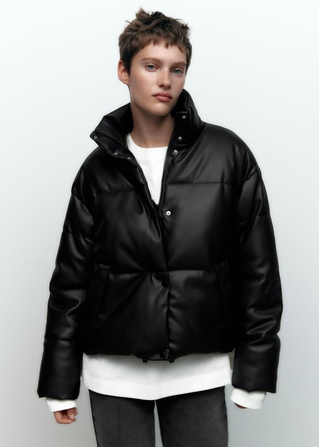 자라 페이크 레더자켓 (국내품절)  상품이미지3