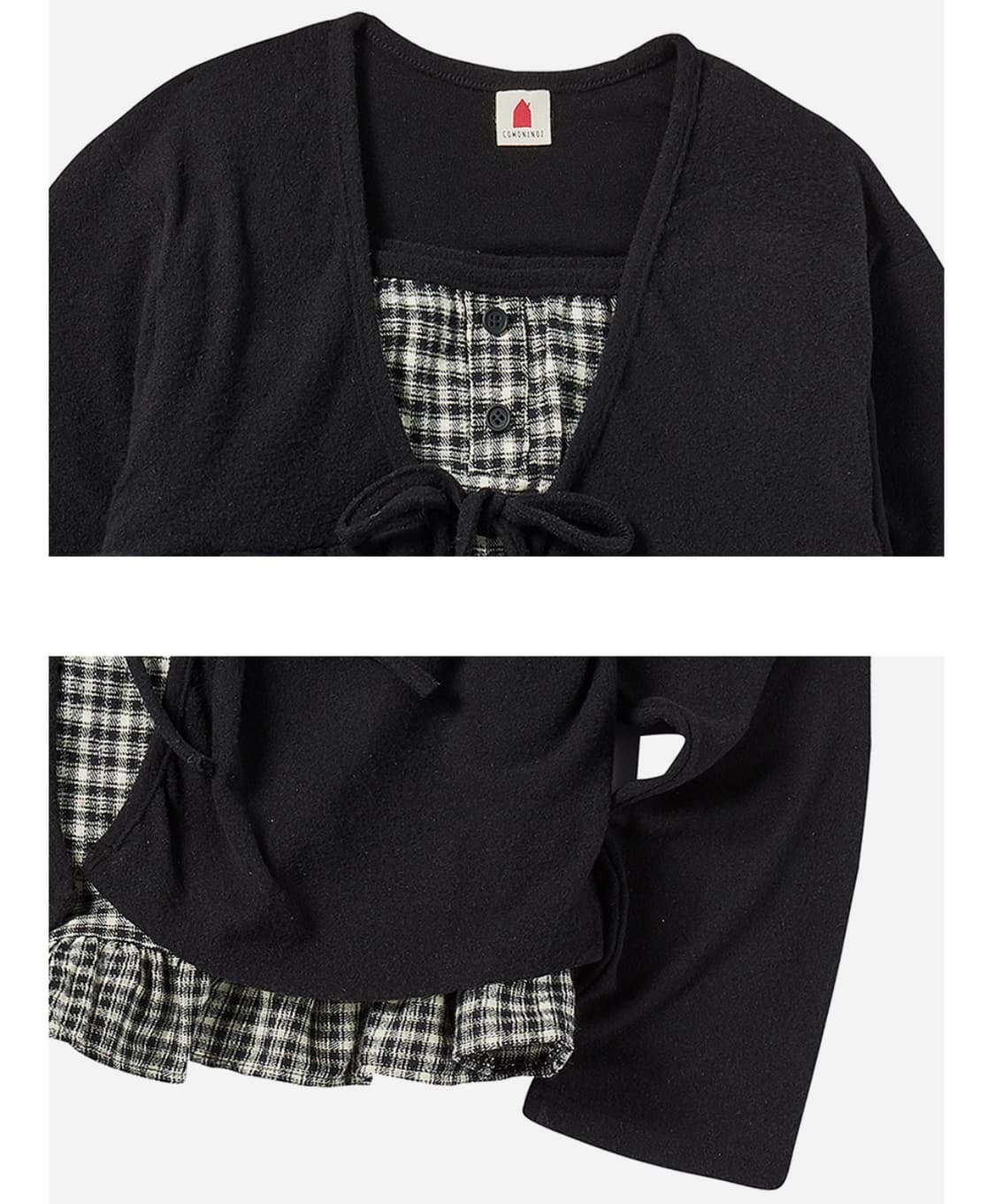 꼬모니노즈 체크 레이어드 가디건 모리걸 상품이미지3