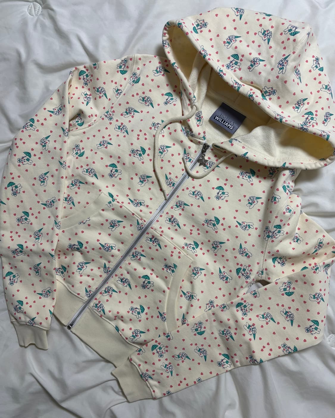 애슐리윌리엄스 토끼 크롭 후드집업 s 상품이미지1