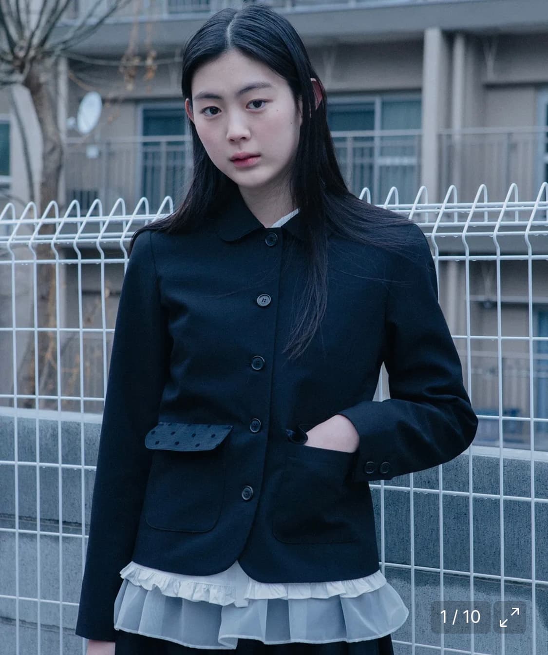 오헤시오 도트 라운드 카라 자켓 상품이미지1