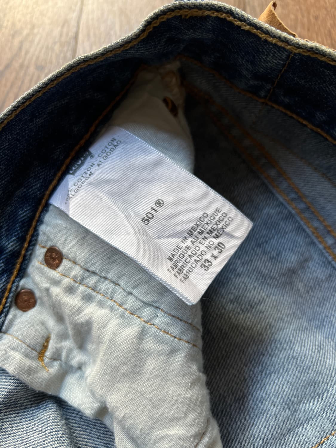 [33]리바이스 501 미디엄블루 워싱 데님 팬츠 상품이미지5