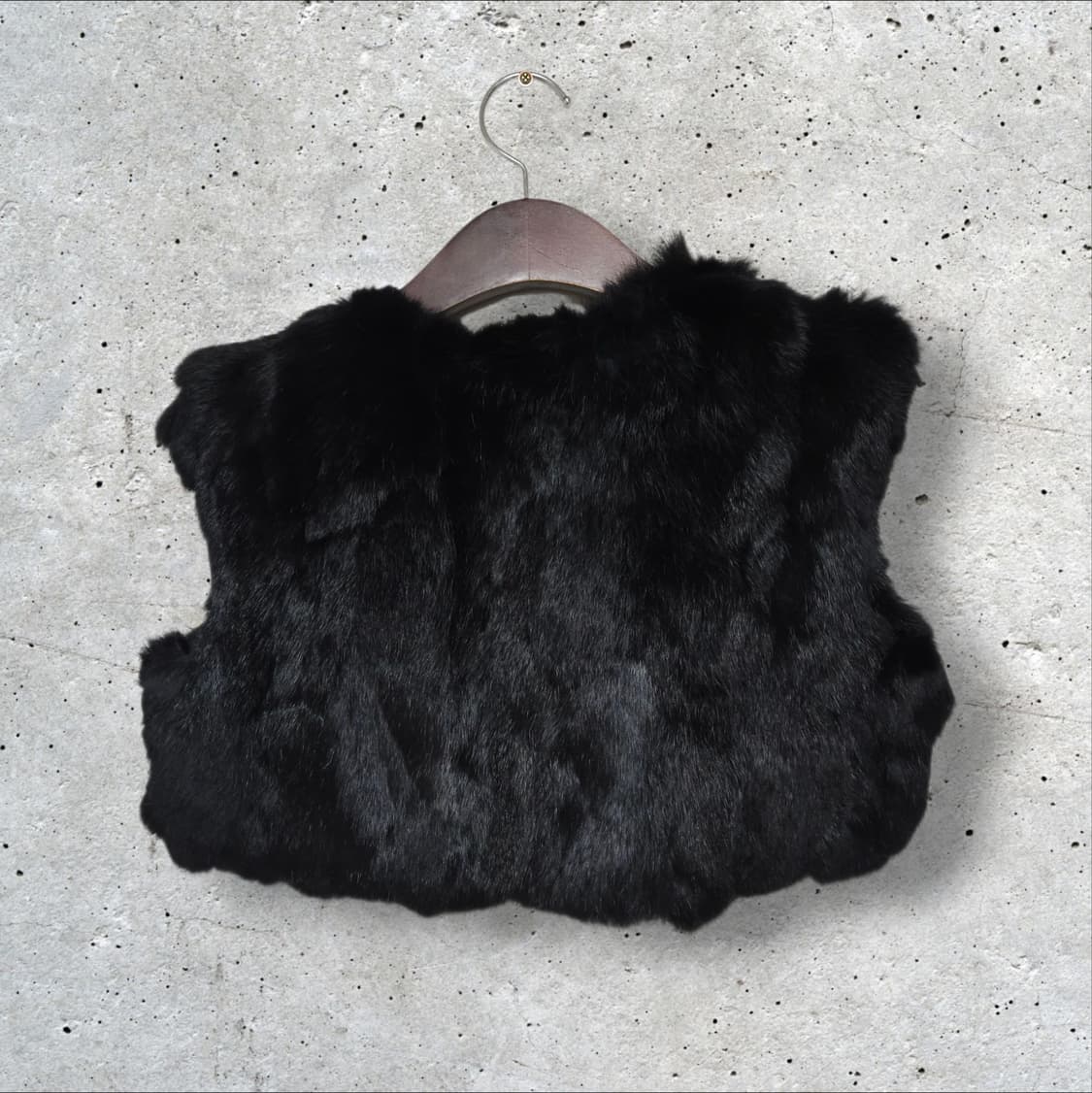 블랙 퍼 베스트 리얼 토끼털 (FREE) 상품이미지2