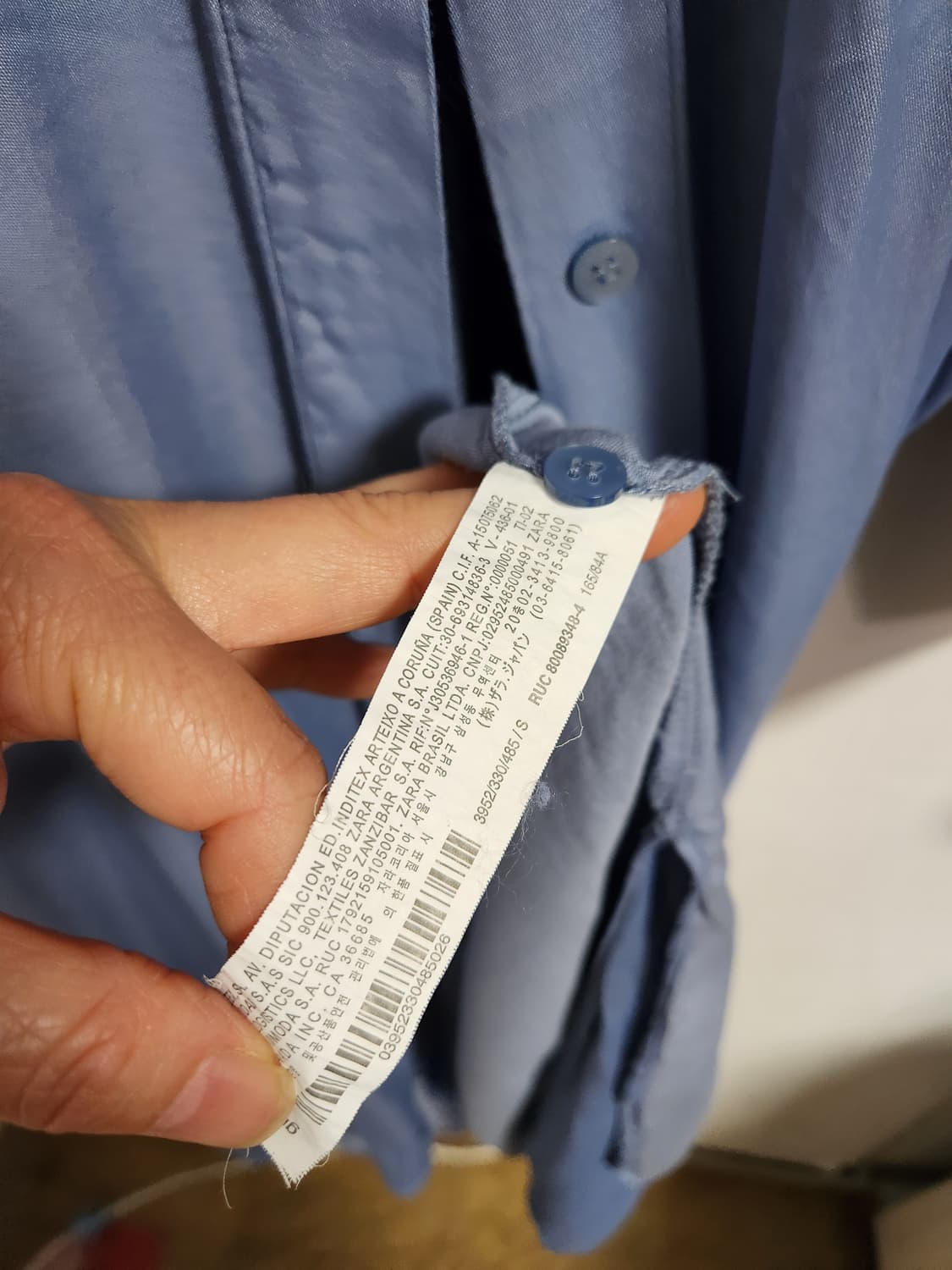 H&M 블루 셔츠형 롱 원피스 165/84A 상품이미지9