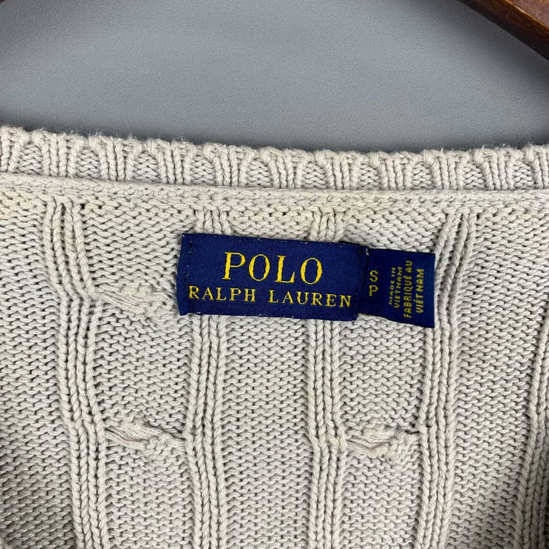 폴로 랄프로렌 신형 아이보리 꽈배기 브이넥 니트  상품이미지5