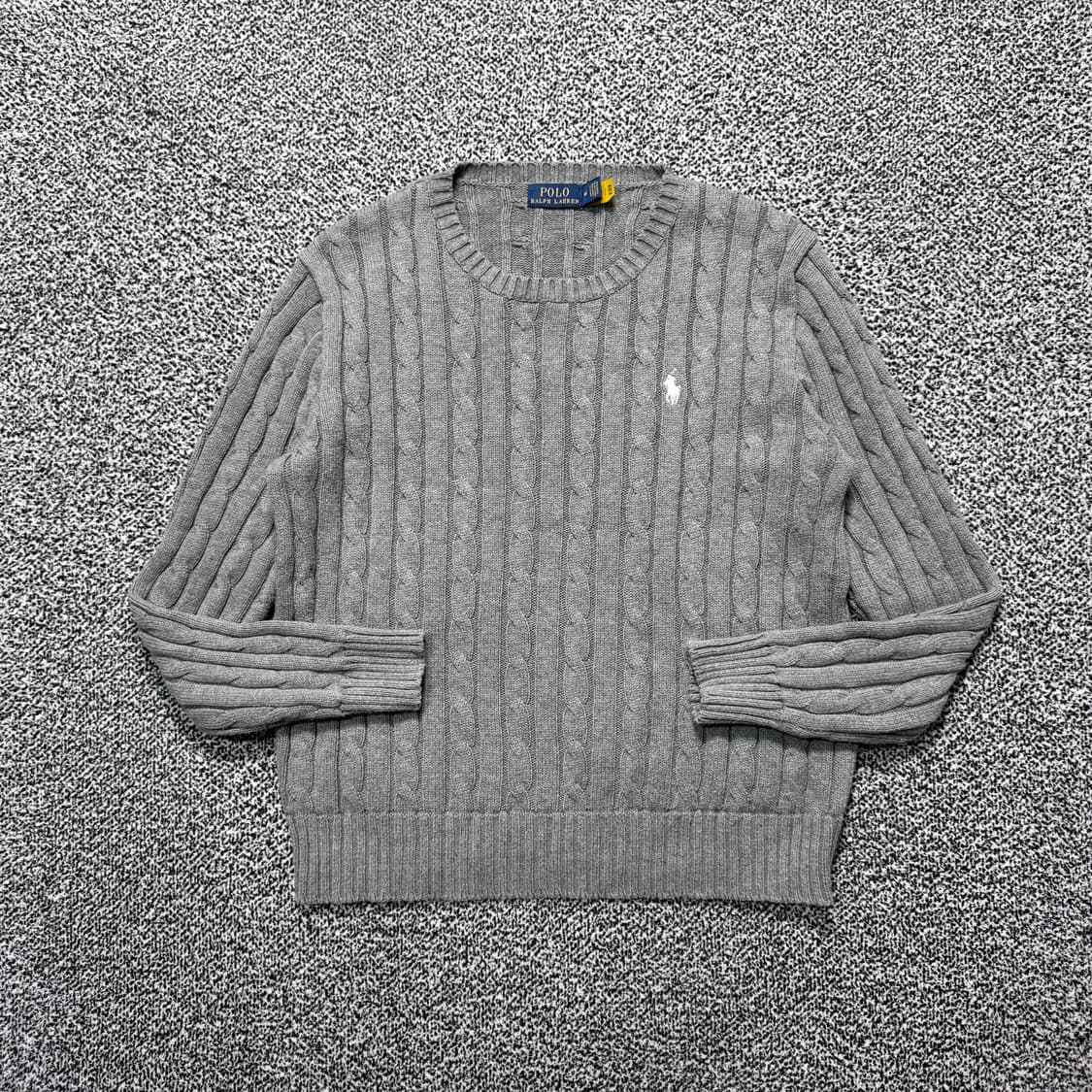 Name : 폴로 랄프로렌 시그니처로고 그레이컬러 꽈배기 니트 :)  상품이미지1
