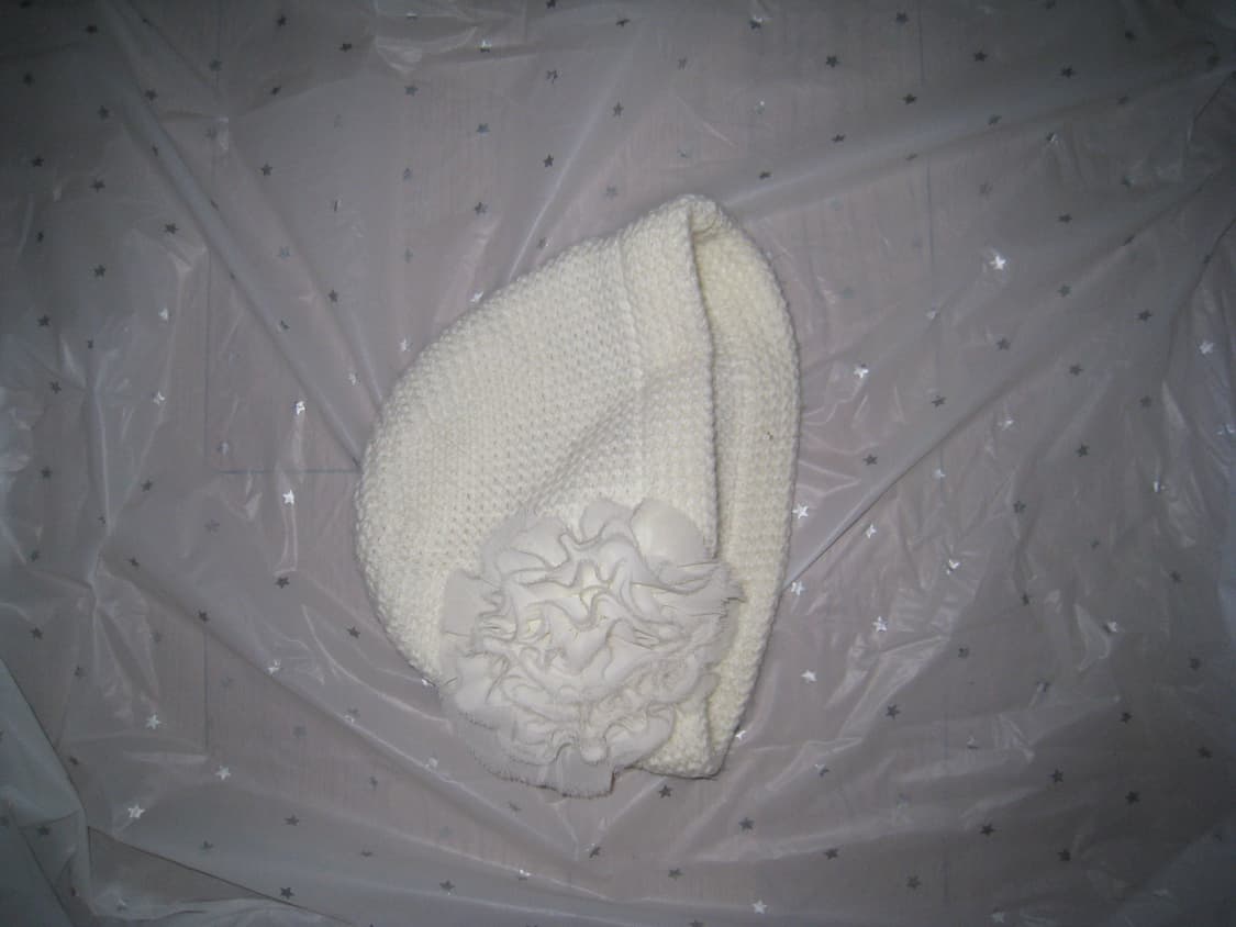 (단종 상품) 노피셜노피스 플라워 와플 니트 비니 화이트 상품이미지3