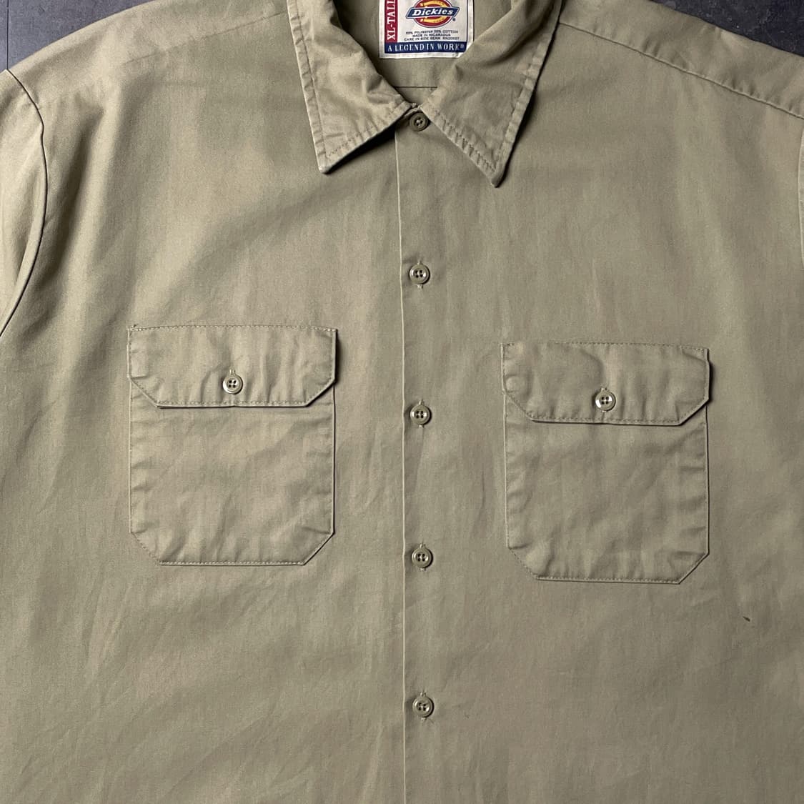 DICKIES 디키즈 빈티지 베이지 플랩포켓 반팔 워크 셔츠 A01029 상품이미지3