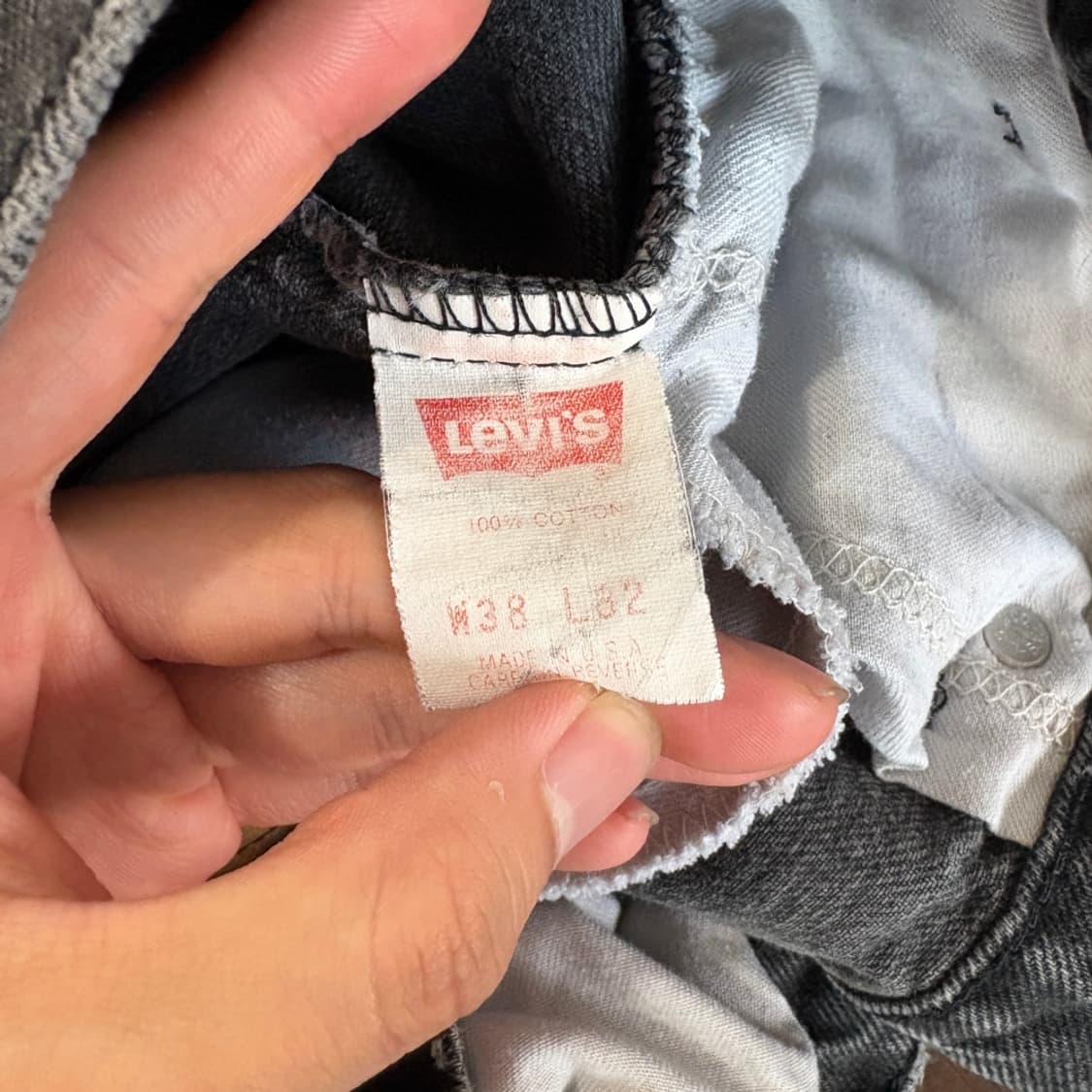 90년 미국 생산 리바이스 550 데님 블랙탭 팬츠 바지 상품이미지4