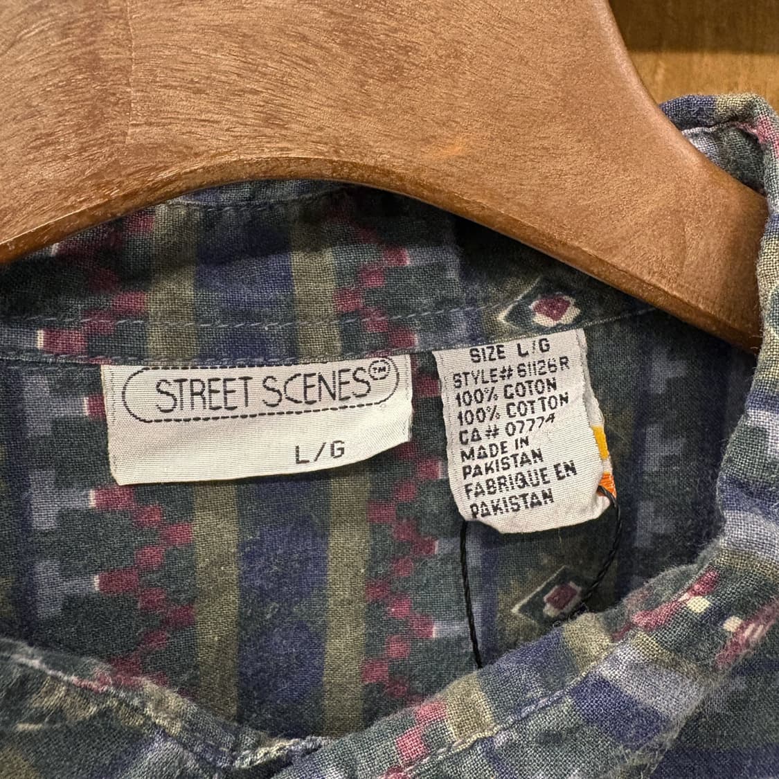 90s 스트릿씬즈 올오버 네이티브 아즈텍 패턴 코튼 캐주얼 셔츠 N579 상품이미지6