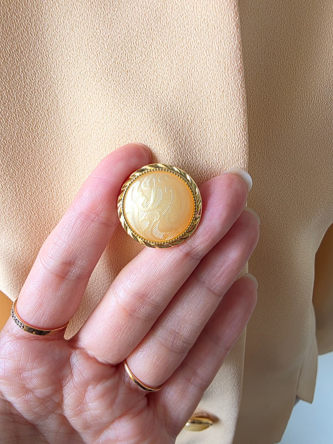 살구 골드 버튼 자켓 상품이미지3