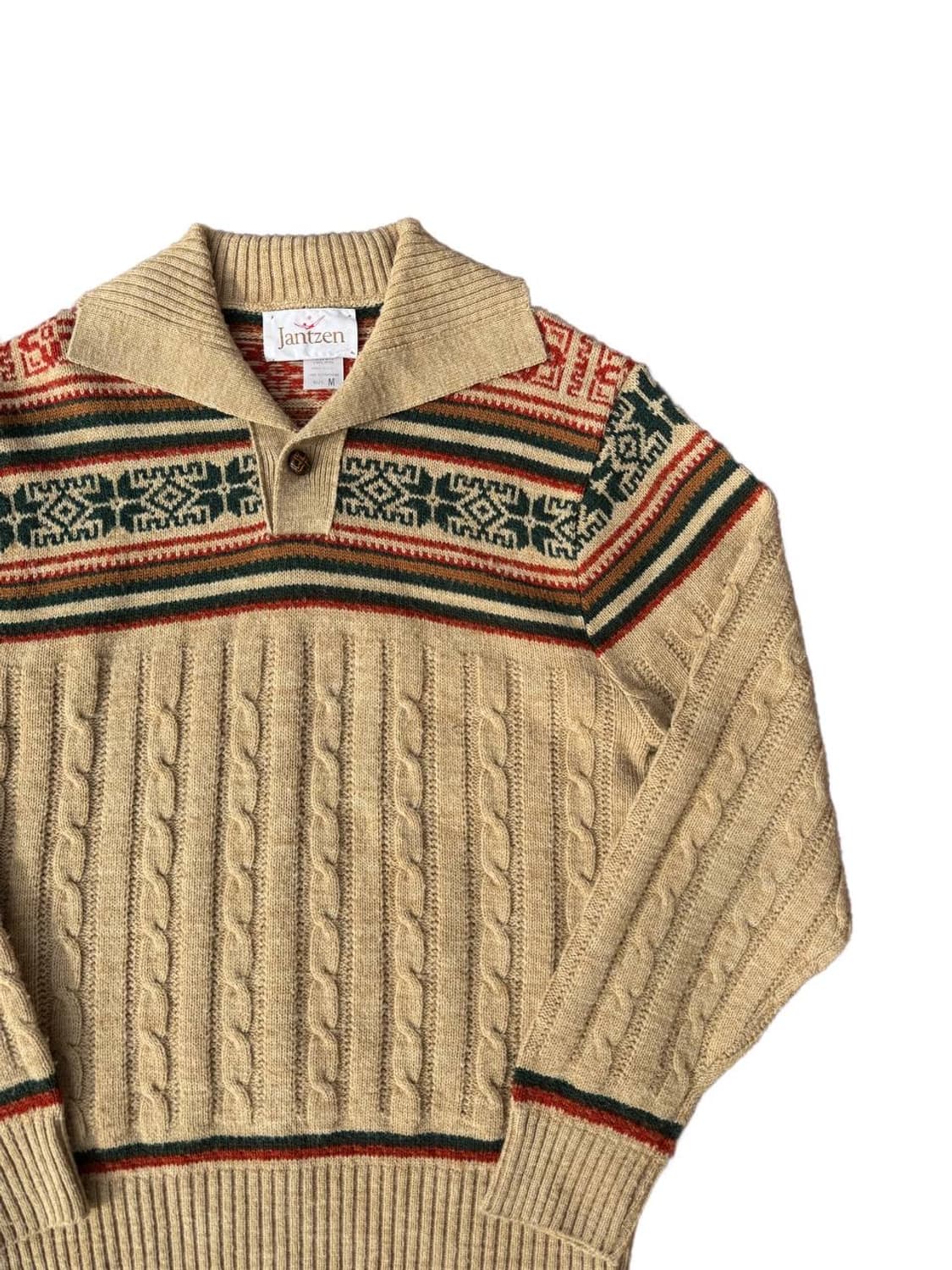 80-90s Jantzen snowflake cable sweater 상품이미지3