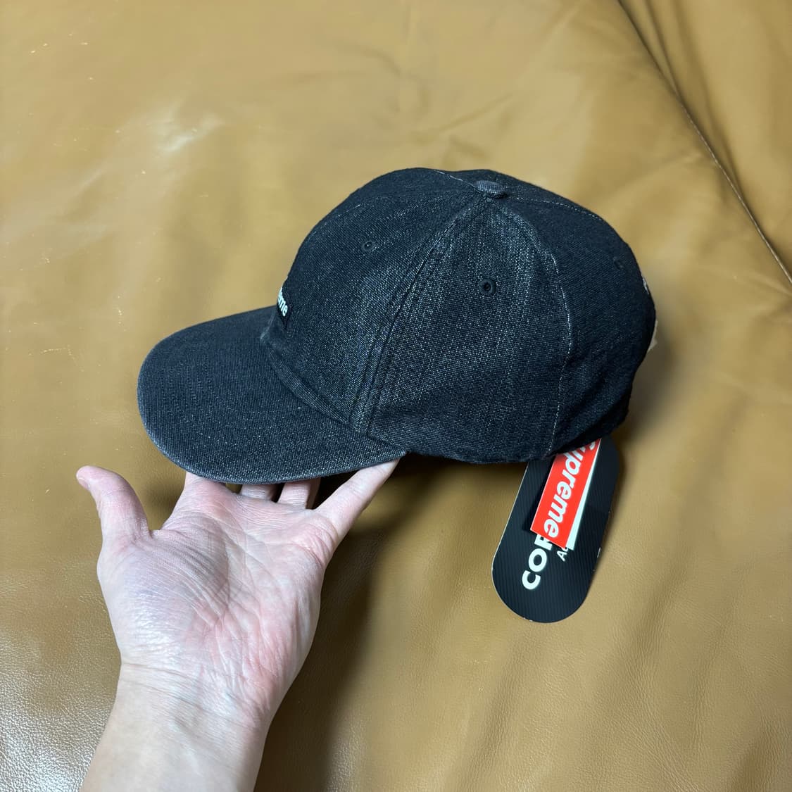 슈프림 6패널 볼캡 모자 데님 블랙 상품이미지4