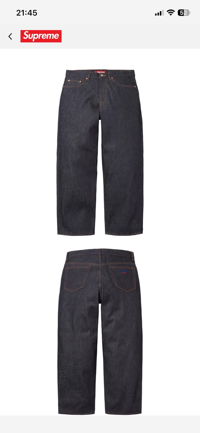 슈프림 배기 셀비지 진 리지드인디고-26ss Supreme Baggy36 상품이미지1