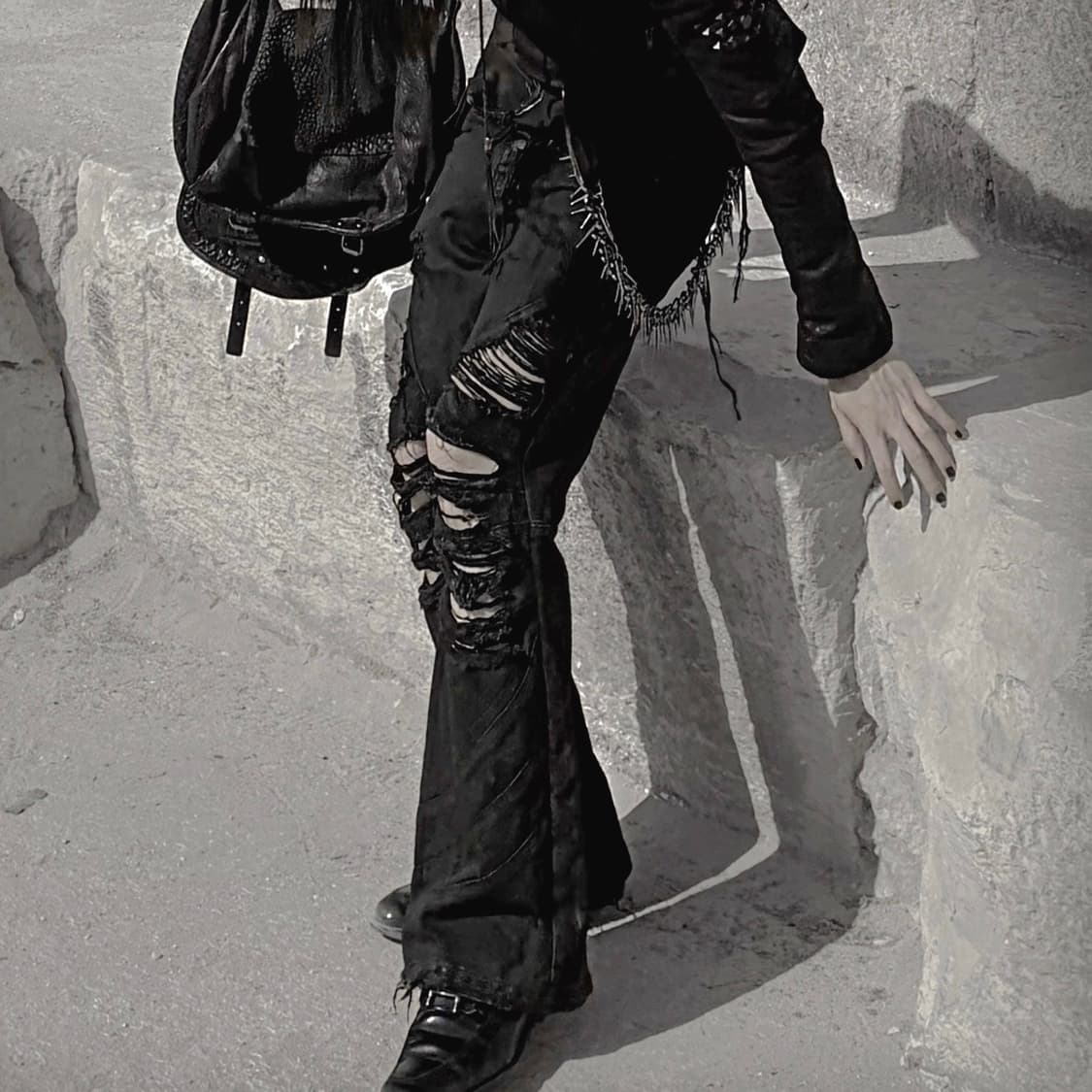 Mu Lab coated destroyed Jeans vkei v-kei 상품이미지3