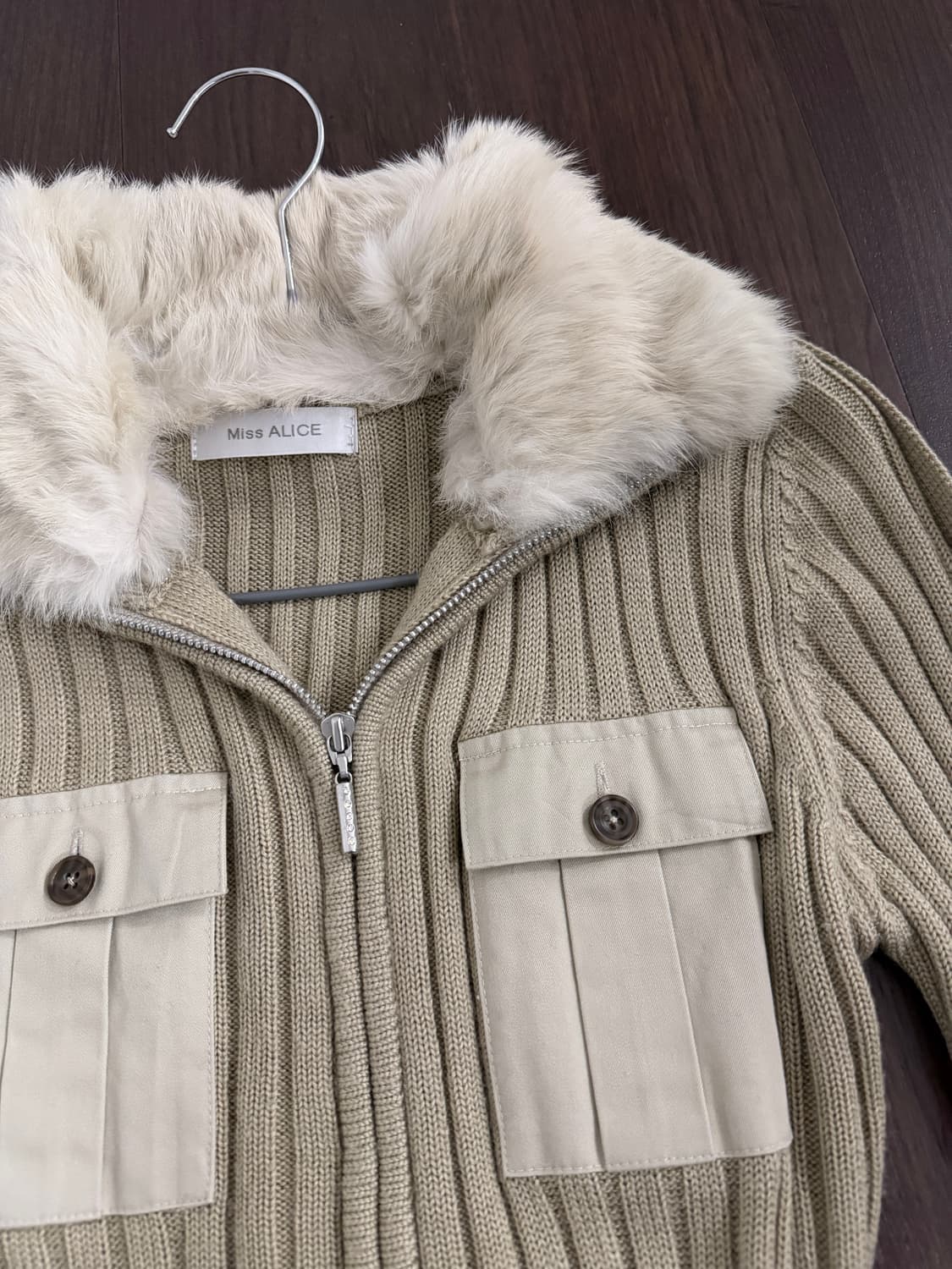 일본 토끼털 니트 집업 가디건 상품이미지2