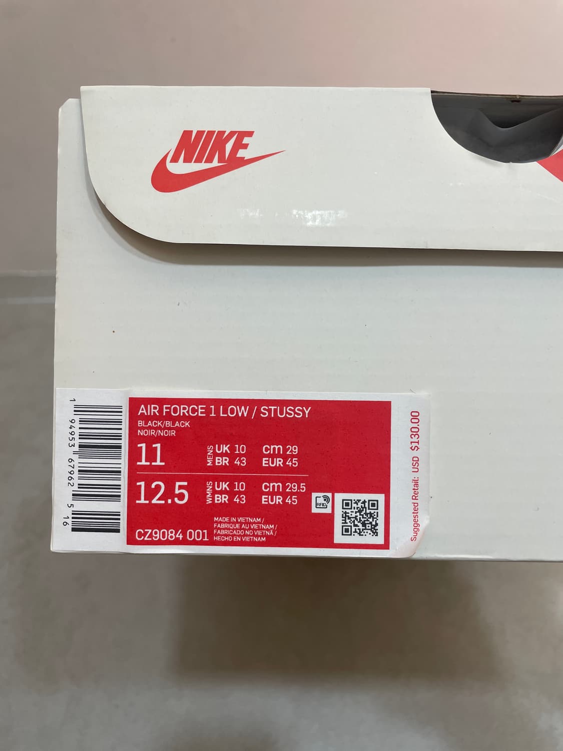 나이키 스투시 에어포스1 블랙 290 상품이미지9