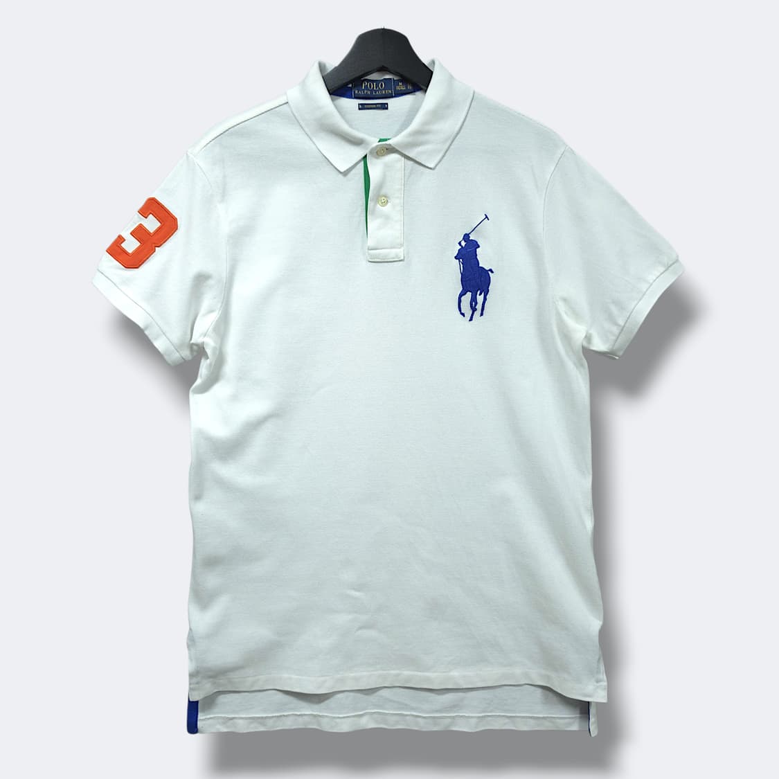 [M] 폴로 화이트 빅포니 블루 No.3 코튼 PK 반팔 카라티셔츠 상품이미지1