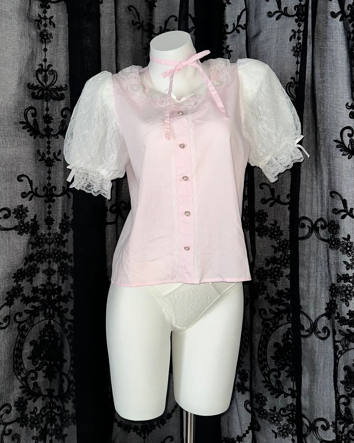 pink ribbon blouse 상품이미지1