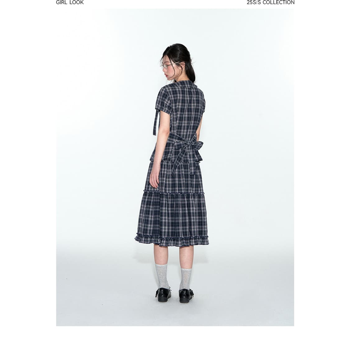 takeanap 테이크어냅 돌 카라 타이 숏블라우스 블루 상품이미지4