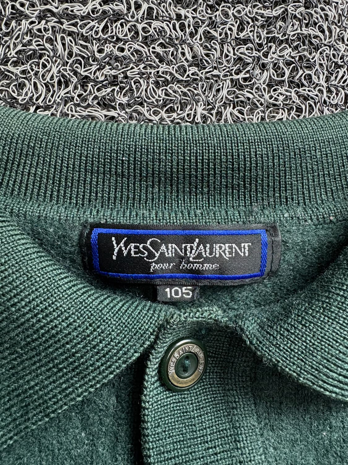 90s YSL 입생로랑 아카이브 딥카키 미니멀 카라넥 2955 상품이미지3