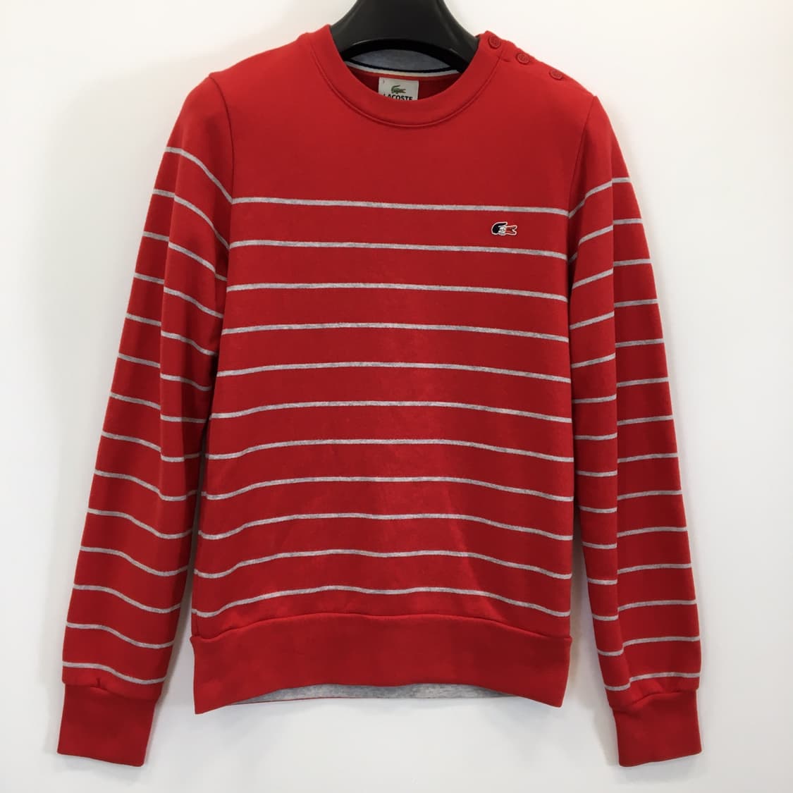 라코스테 패치로고 스트라이프 스웻셔츠 95 블뢰블랑  상품이미지1