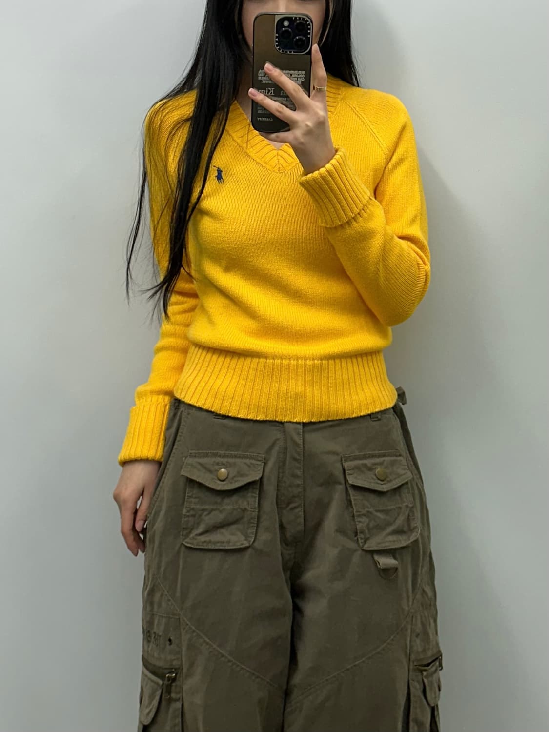 폴로 랄프로렌 옐로우 브이넥 니트 상품이미지1