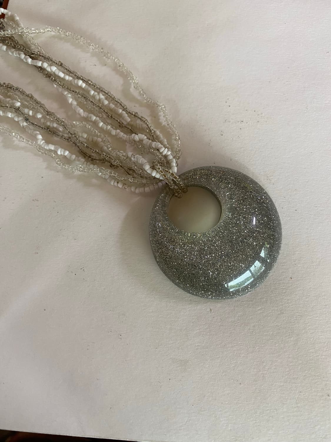 글리터 원형 실버 비즈 목걸이 페어리 키치 상품이미지4