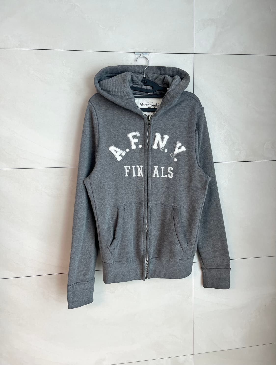 아베크롬비 A&F 스펠로고 대장 후드집업 그레이 [M] 상품이미지2