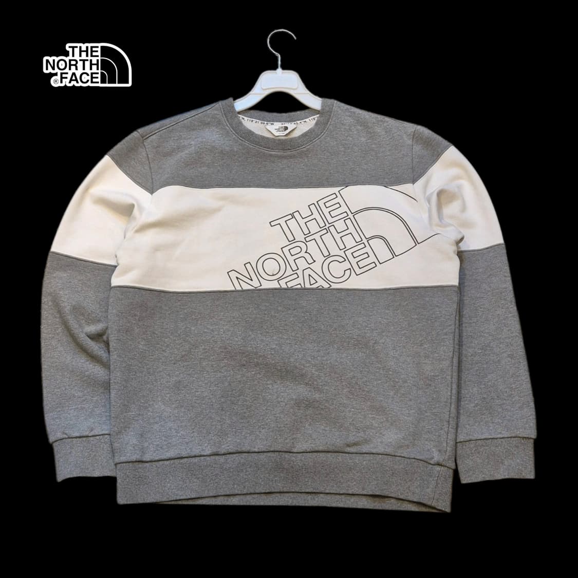 L 노스페이스 그레이 배색 맨투맨  상품이미지1