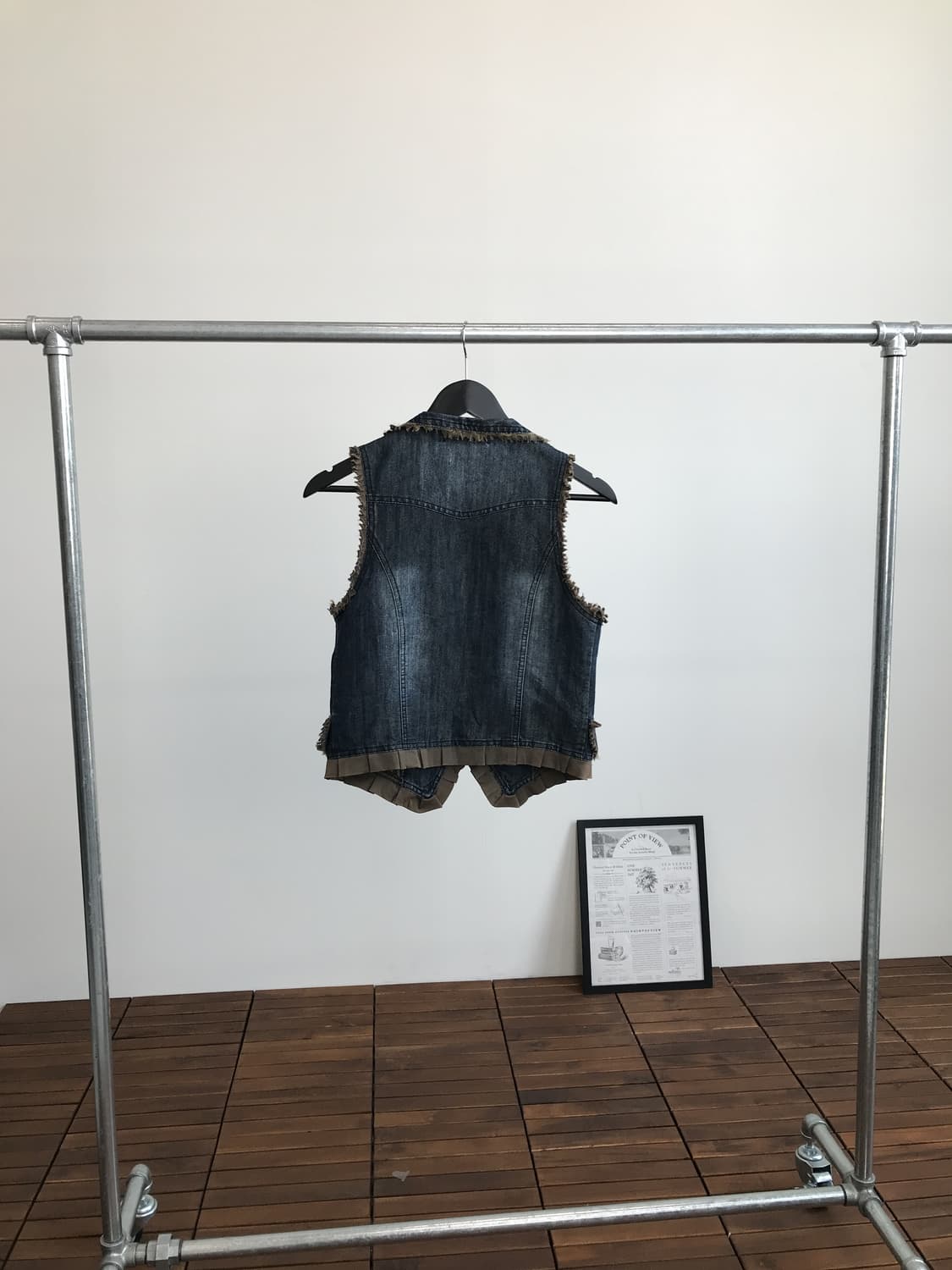 'Miss Lip' Denim Fringe Layered Vest 상품이미지5