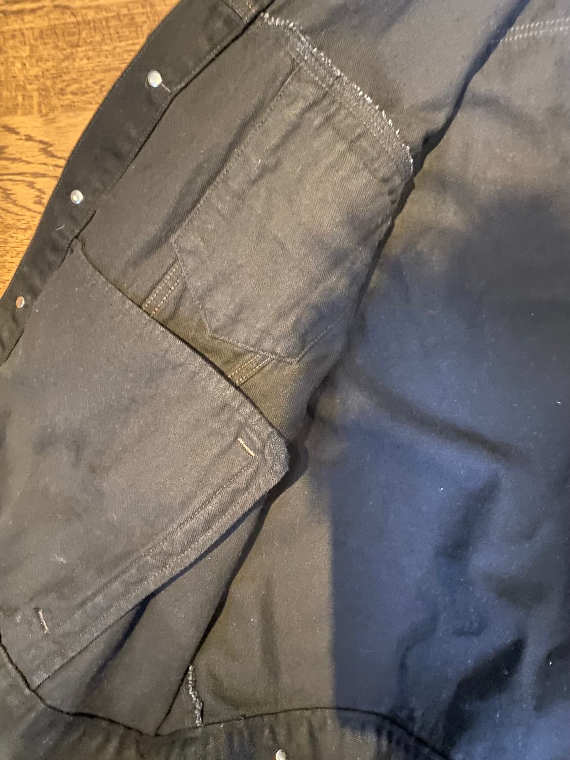 STU 오버핏 데님 트러커 자켓 L 블랙 상품이미지2