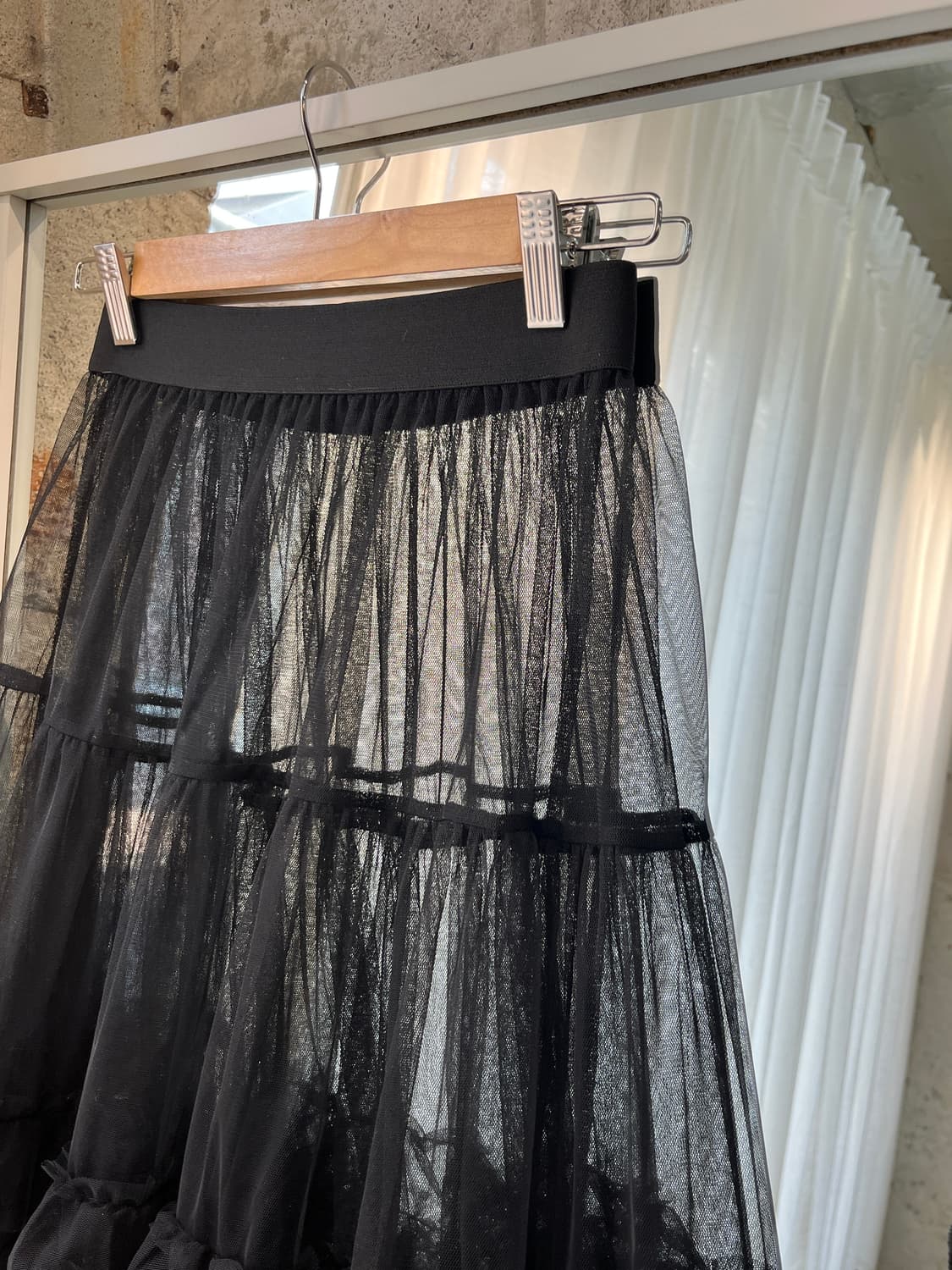 시스루 튤 스커트 블랙 상품이미지7