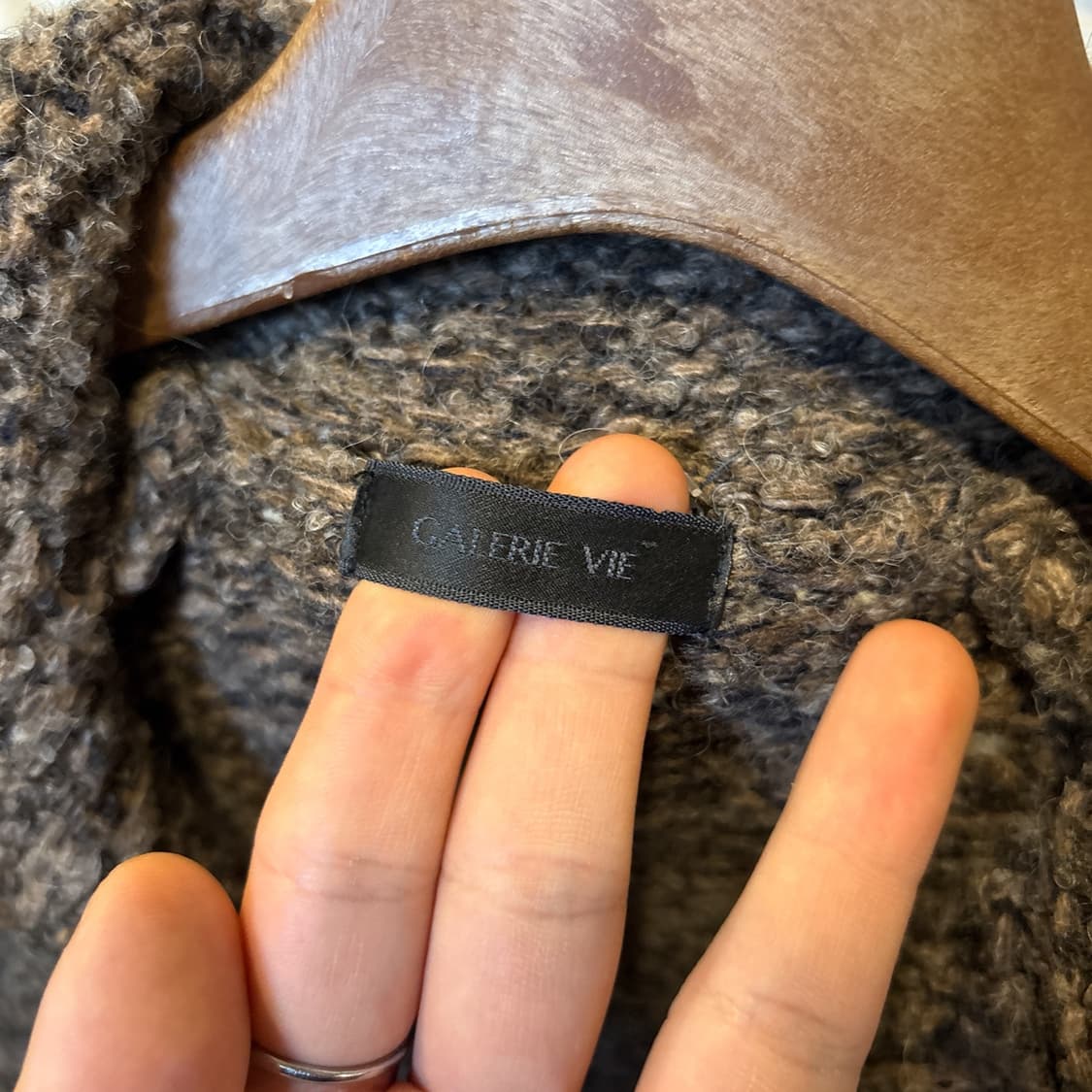 JPN VINTAGE 롱 니트 카라넥 쓰리버튼 디테일 브라운 상품이미지7