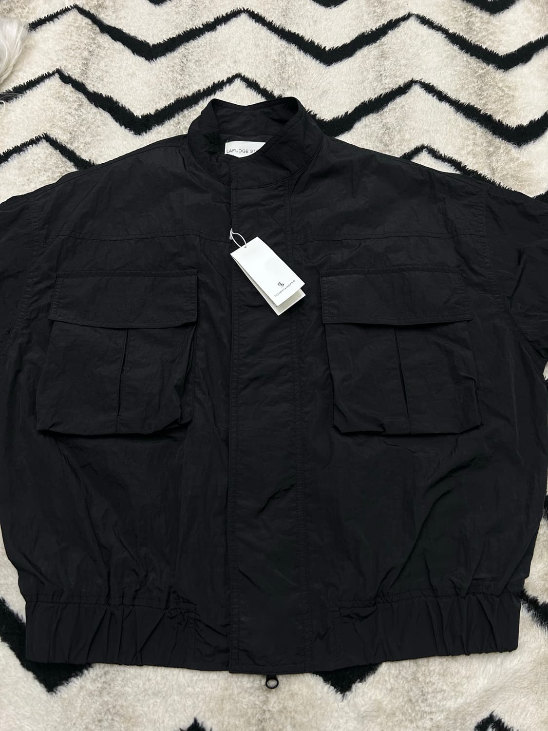 [M]라퍼지스토어 오버핏 2Way 바람막이/블랙 상품이미지2