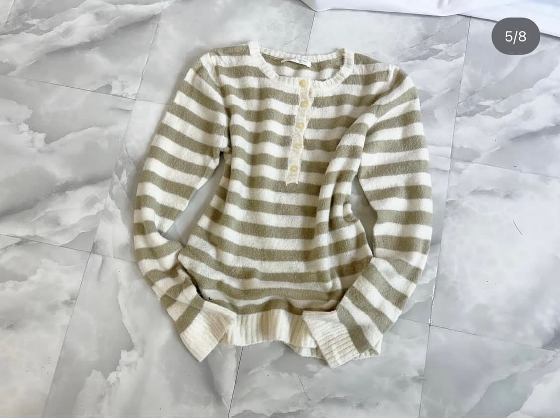 스트라이프 쭉티, 여우털베스트, 코위찬, 데님스커트 상품이미지5