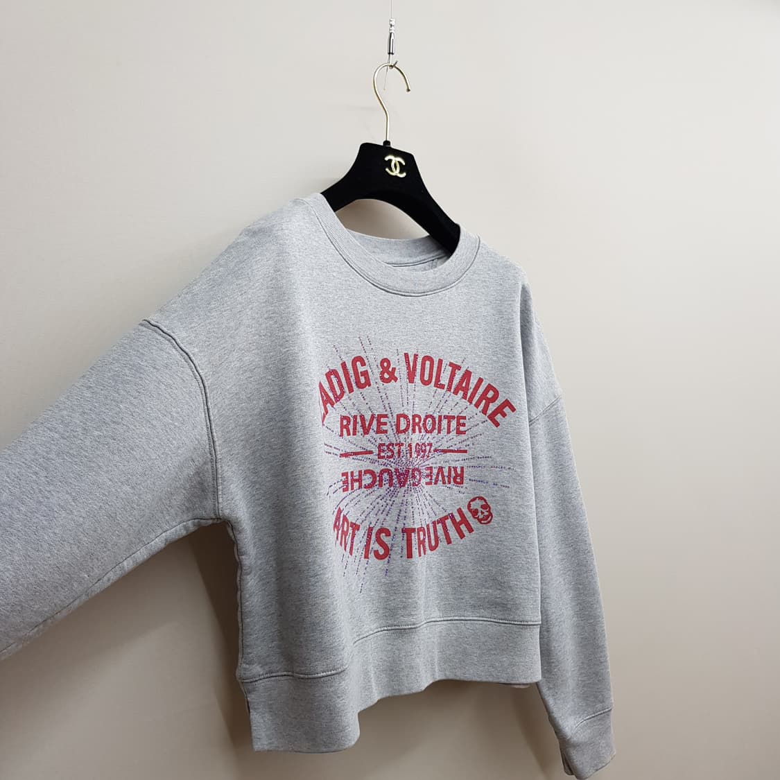 쟈딕앤볼테르 아트 그래픽 크롭 맨투맨 XS사이즈 상품이미지4