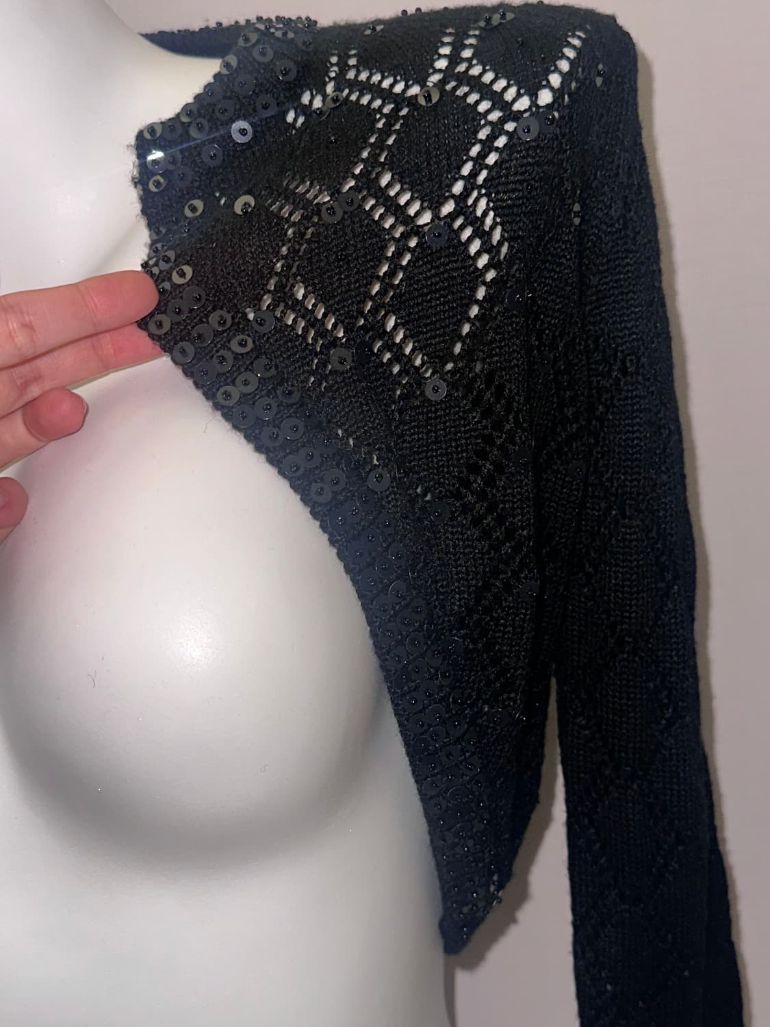 빈티지 스팽글 크로쉐 볼레로 상품이미지3