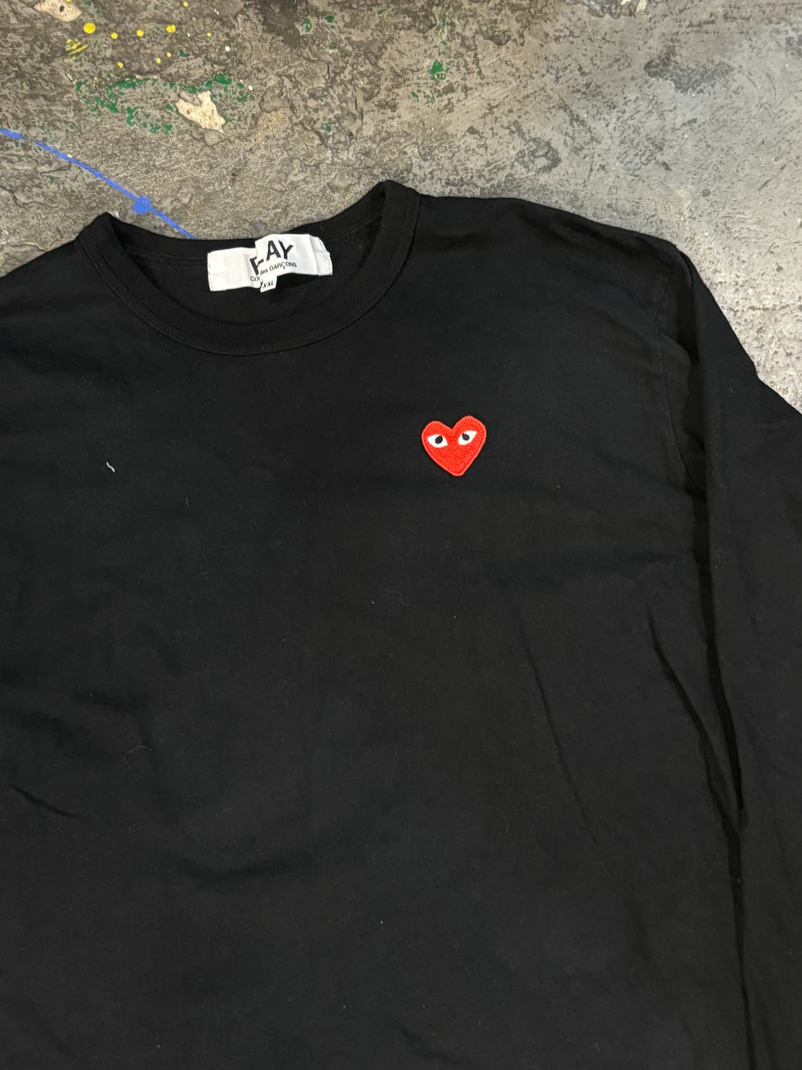 꼼데가르송 플레이 블랙 하트 긴팔티 상품이미지7