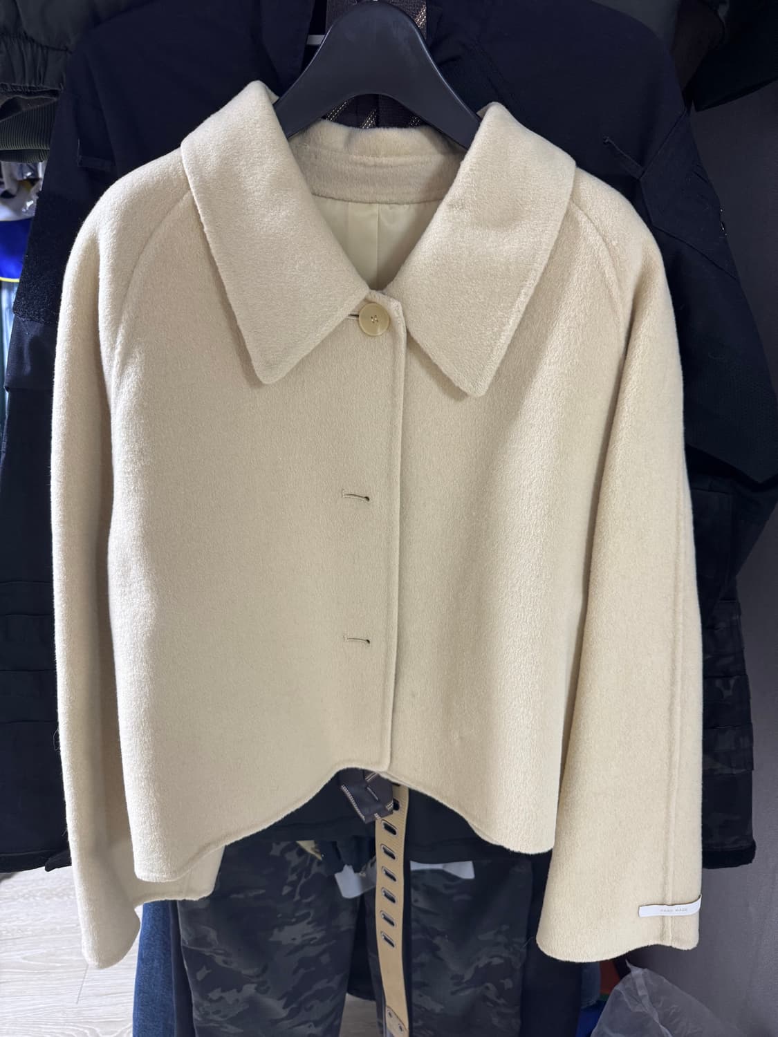 울 혼방 아이보리 숏 자켓 상품이미지2