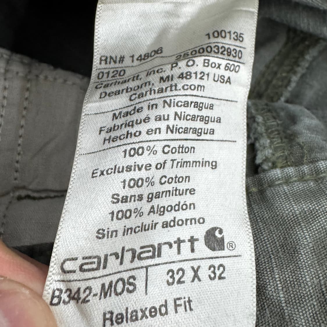 칼하트 OG 카펜터 모스그린 페이딩 탄창 워크 카고팬츠 상품이미지8