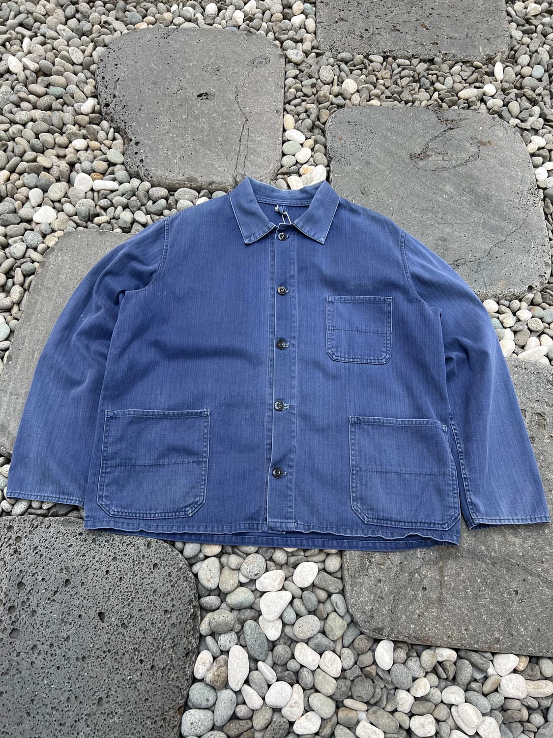 FADED BLUE OLD VINTAGE HBT 헤링본트윌 프렌치워크자켓 상품이미지6