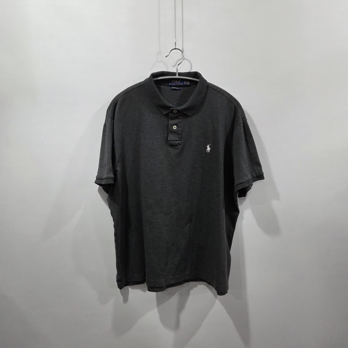 폴로랄프로렌 코튼 카라 멜란지 다크그레이 반팔티 XL 상품이미지1