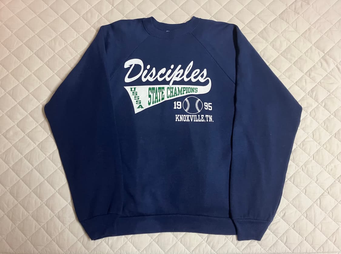 빈티지 USA 90s Hanes 헤인즈 50/50 베이스볼 스웻셔츠 XL 상품이미지1