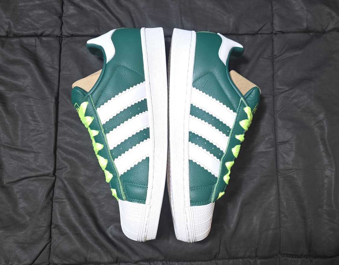 [S급]아디다스 슈퍼스타 그린 네온 와이드레이스 (BD7419)255mm 상품이미지5