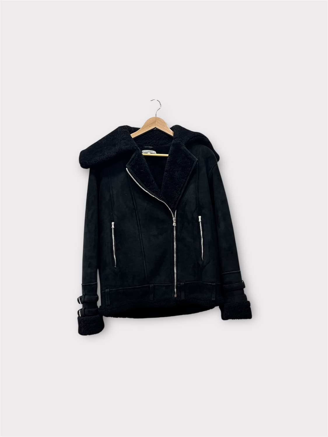 까르벵 Carven 양가죽 블랙 무스탕 S 36사이즈 상품이미지1