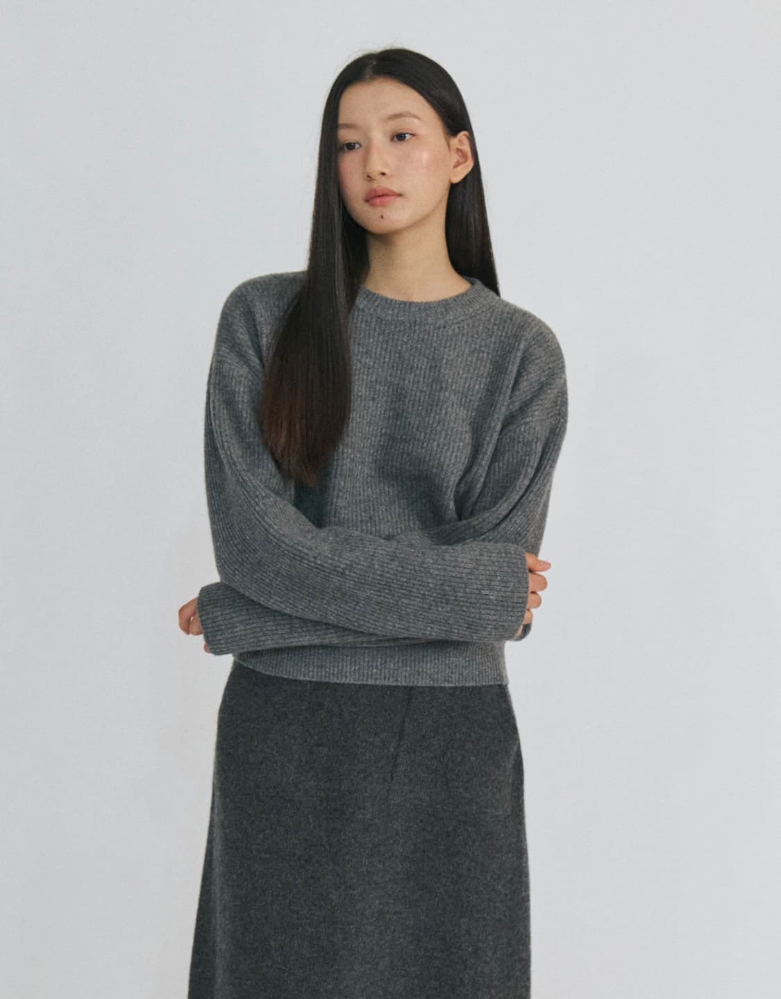 스텝어라운드- Cashmere drop round knit (CHARCO 상품이미지5
