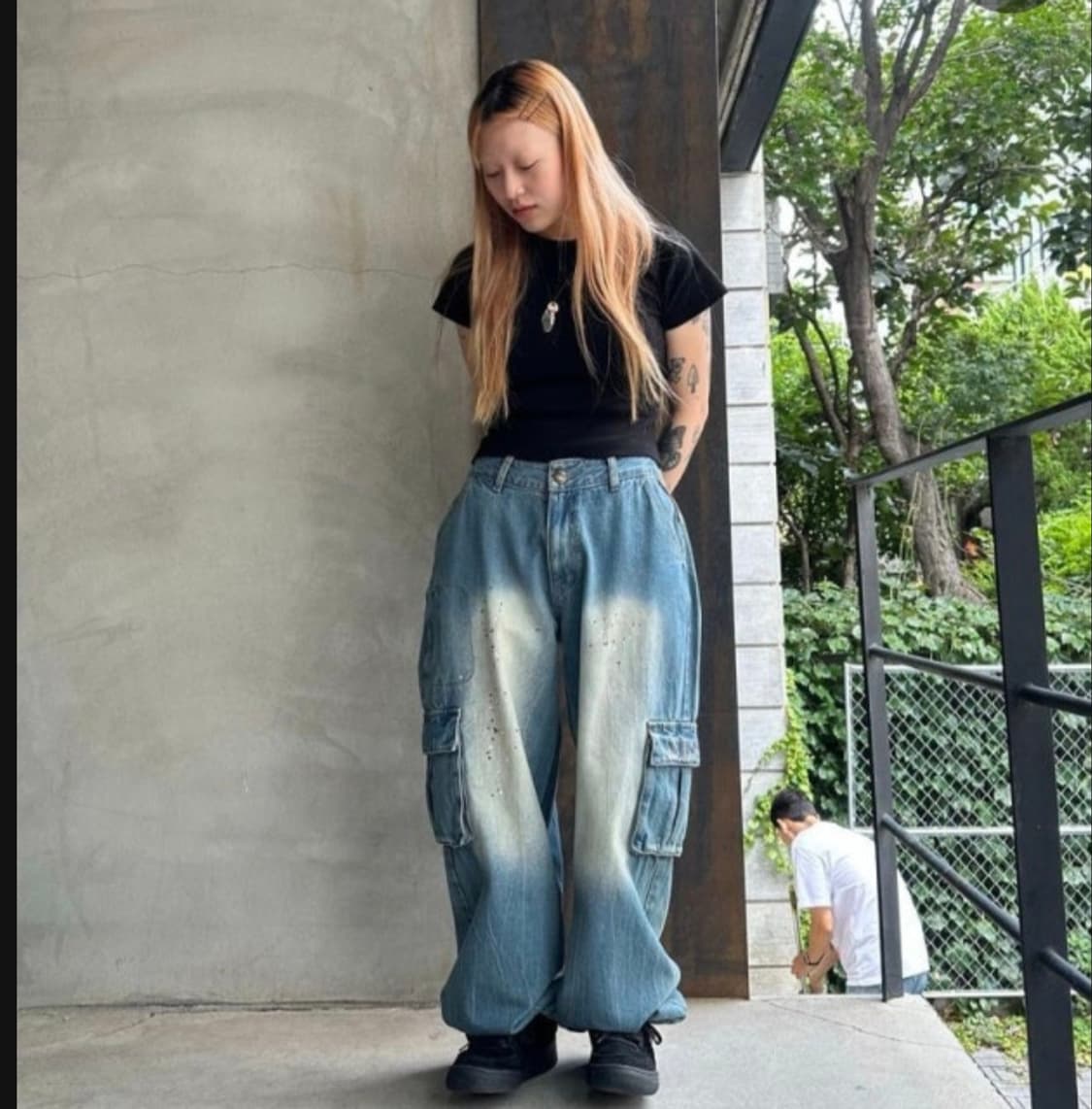 스컬프터 데님 카고 팬츠 인디고 상품이미지2